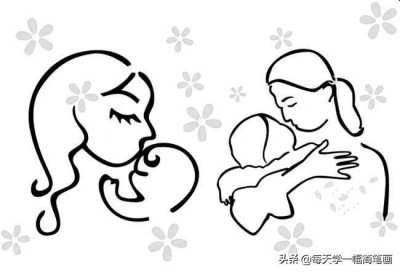 ​每天学一幅简笔画-母亲节母亲人物简笔画步骤图片大全
