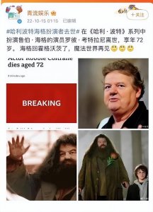 ​泪目！《哈利波特》海格扮演者离世，三年前就已用轮椅代步